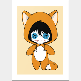 creepypasta jeff the killer fox costume doll Posters and Art